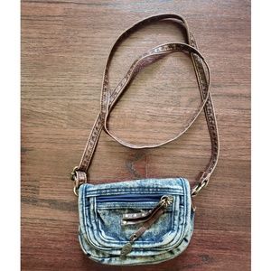 90's retro acid wash crossbody bag